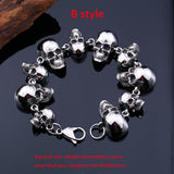 Stainless Steel Pure Skull Link Bracelet