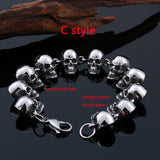 Stainless Steel Pure Skull Link Bracelet
