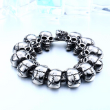 Stainless Steel Iron Skull Link Bracelet