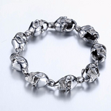 Stainless Steel Punk Skull Bracelet