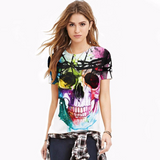 White Colorful Skull T-Shirt