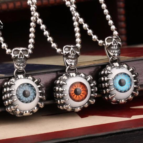 Stainless Steel Skull Eye Pendant