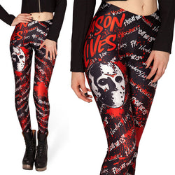 Friday the 13th Black and Red Leggings