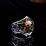 Stainless Steel Skull in Pentagram Ring