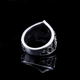 Stainless Steel Skull in Pentagram Ring