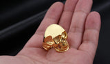 Stainless Steel Shining Gold Skull Ring