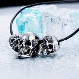 Stainless Steel Triple Skull Pendant