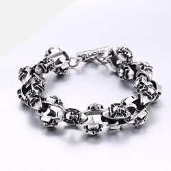 Stainless Steel Cross Skull Bracelet