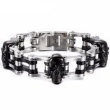 Stainless Steel Chain Link Skull Bracelet