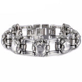 Stainless Steel Chain Link Skull Bracelet