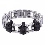 Stainless Steel Chain Link Skull Bracelet