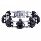 Stainless Steel Chain Link Skull Bracelet