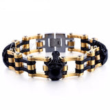 Stainless Steel Chain Link Skull Bracelet