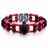 Stainless Steel Chain Link Skull Bracelet