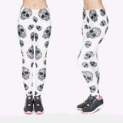 White and Black Skull Leggings