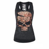 Orange Hollow Skull Tank Top