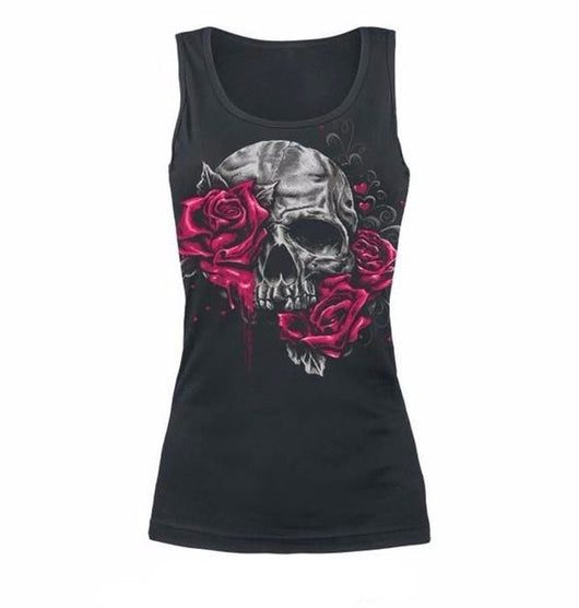 Skull in Roses Tank Top