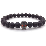 Lava Stone Skull Bracelet