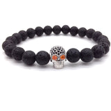 Lava Stone Skull Bracelet