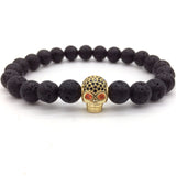 Lava Stone Skull Bracelet