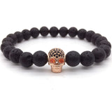 Lava Stone Skull Bracelet