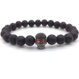 Lava Stone Skull Bracelet