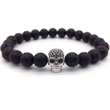 Lava Stone Skull Bracelet