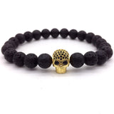 Lava Stone Skull Bracelet