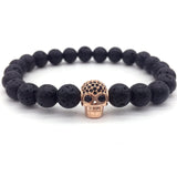 Lava Stone Skull Bracelet