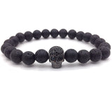 Lava Stone Skull Bracelet