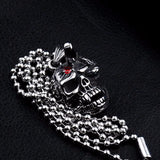 Stainless Steel Red Stone Skull Pendant