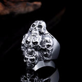 Stainless Steel Winged Cross Skull Ring