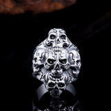 Stainless Steel Winged Cross Skull Ring