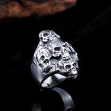 Stainless Steel Winged Cross Skull Ring