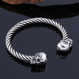 Stainless Steel 2 Skulls Bracelet