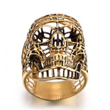 Stainless Steel Hollow Skull Rings