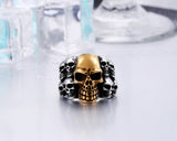 Stainless Steel Bunch of Skulls Ring