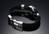 Leather Gothic Skull Bracelet