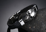 Leather Gothic Skull Bracelet