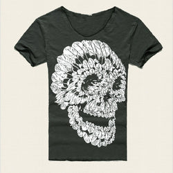 Skull V-Neck T-Shirt