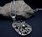 Stainless Steel Spider and Skull Necklace