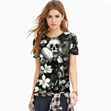 Black Skull with Flowers t-Shirt