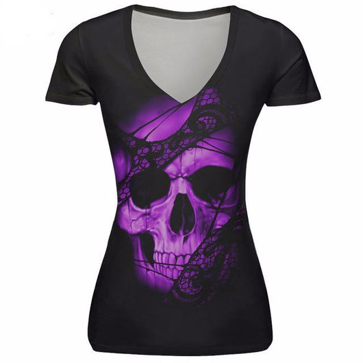 Violet Big Skull T-Shirt