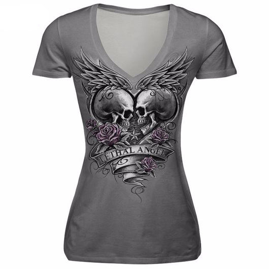 Lethal Angel Skull Love T-Shirt