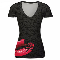 Black Skull Kiss T-Shirt