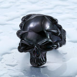 Stainless Steel Claw Holding Skull Ring