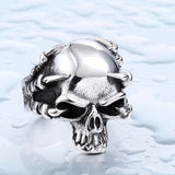 Stainless Steel Claw Holding Skull Ring