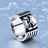 Stainless Steel Punk Biker Motorcycle Skull Ring