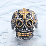 Stainless Steel Gothic Skull Carving Ring Man