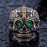 Stainless Steel Gothic Skull Carving Ring Man